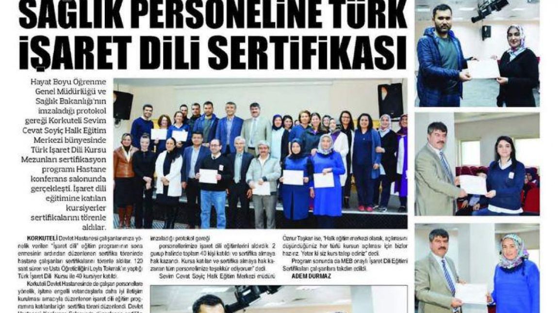 İŞARET DİLİ BELGELERİMİZİ VERDİK